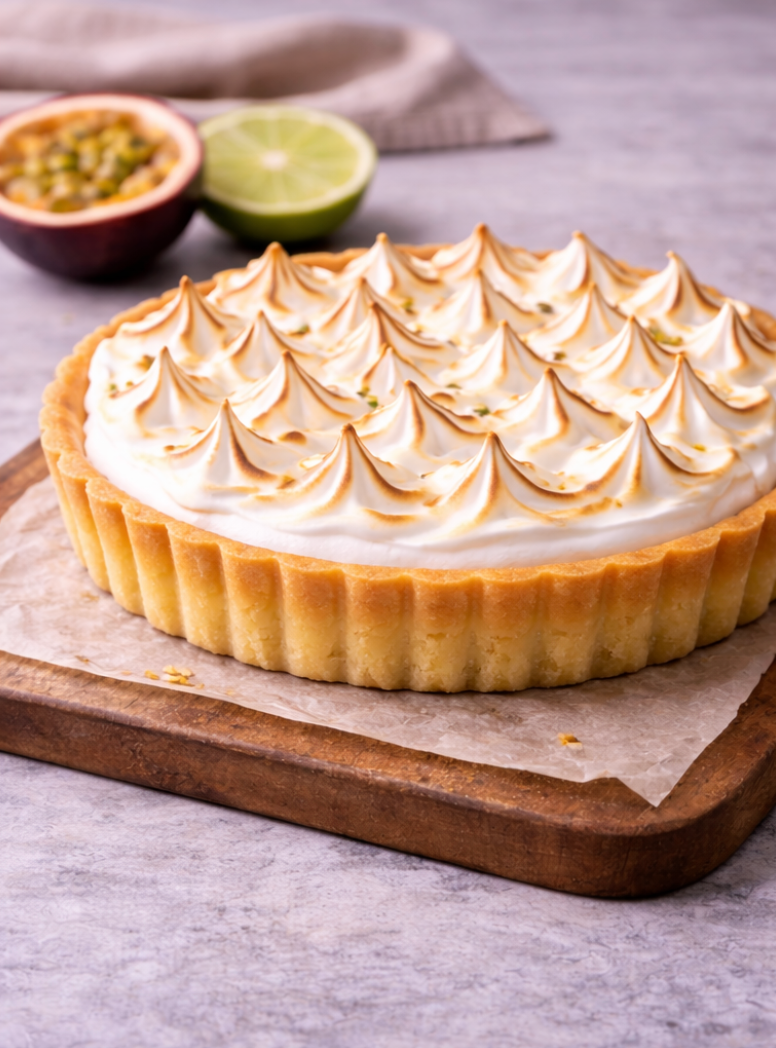 Passion Fruit Lime Meringue Tart