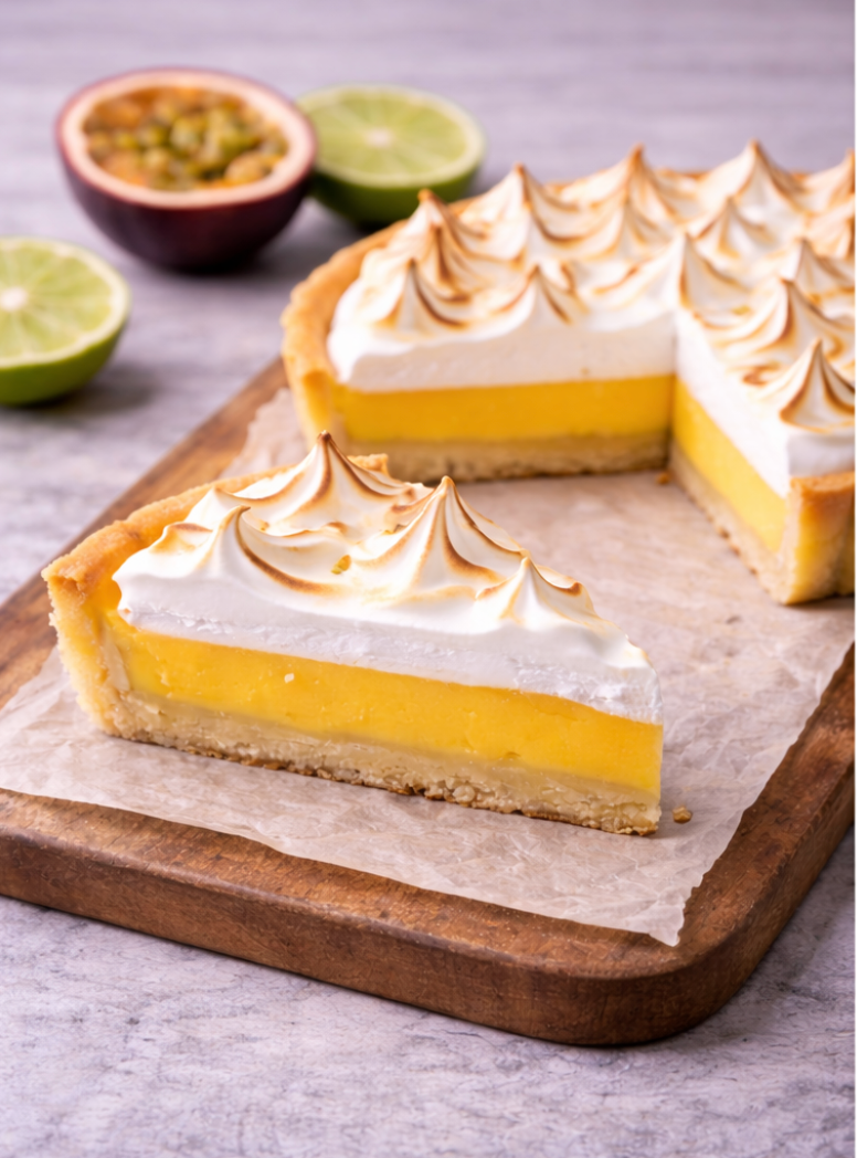 Passion Fruit Lime Meringue Tart