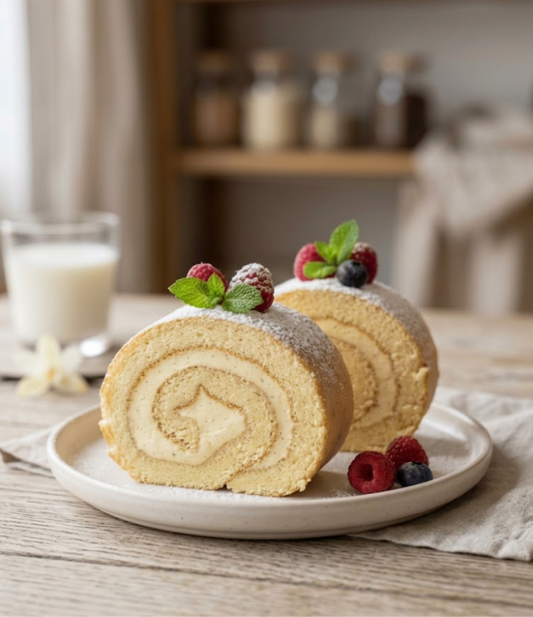 Vanilla Genoise Roll Cake
